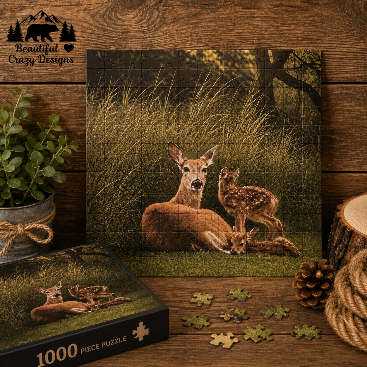 Doe with Fawns