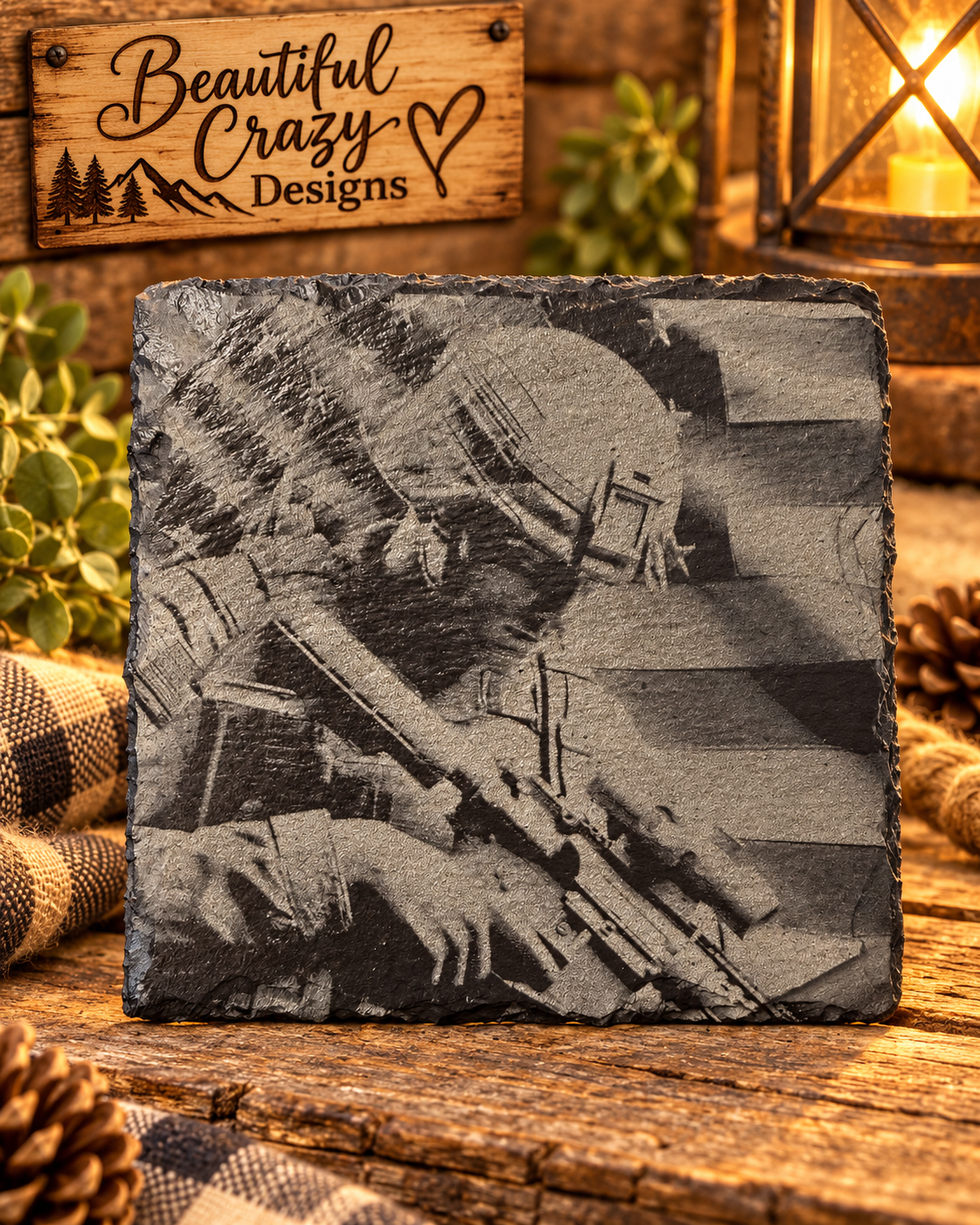 American Soldier with Weapon